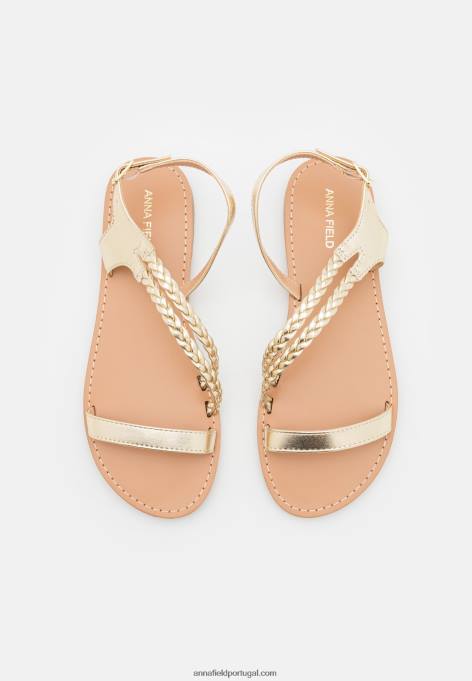 mulheres sandálias douradas F4BZ0D1391 Anna Field