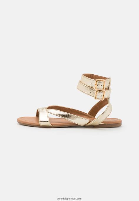 mulheres sandálias douradas F4BZ0D1424 Anna Field