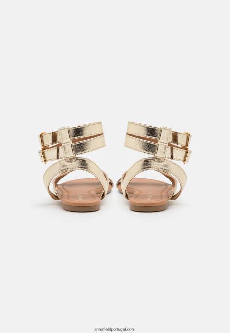 mulheres sandálias douradas F4BZ0D1424 Anna Field