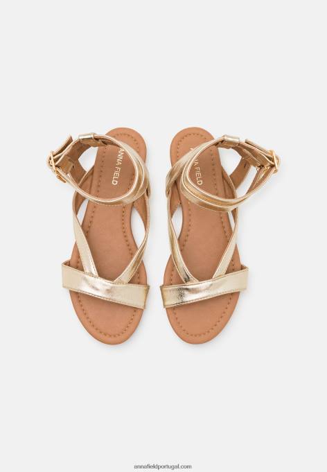 mulheres sandálias douradas F4BZ0D1424 Anna Field