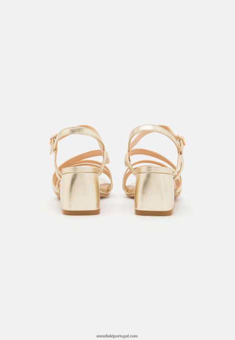 mulheres sandálias douradas F4BZ0D1435 Anna Field