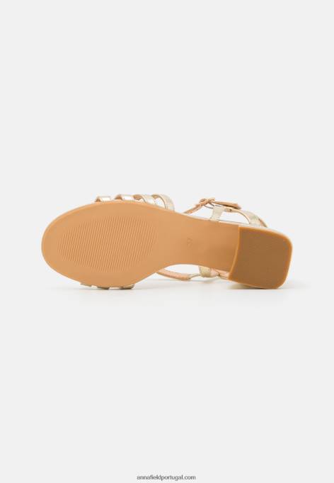 mulheres sandálias douradas F4BZ0D1435 Anna Field