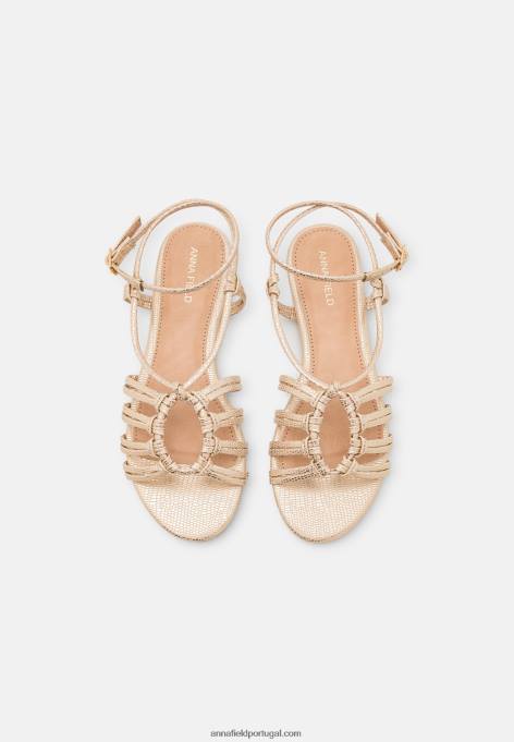 mulheres sandálias douradas F4BZ0D1436 Anna Field