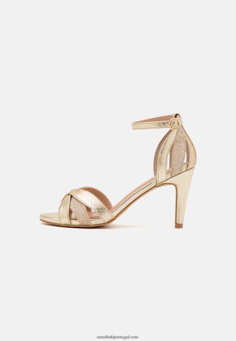 mulheres sandálias douradas F4BZ0D1441 Anna Field