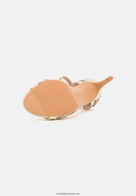 mulheres sandálias douradas F4BZ0D1441 Anna Field