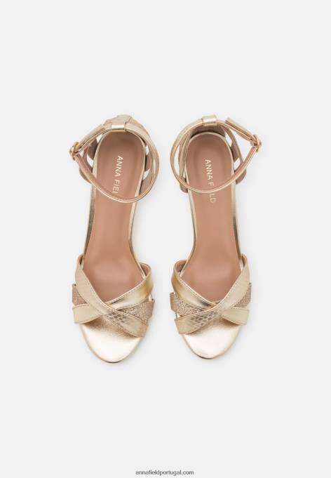 mulheres sandálias douradas F4BZ0D1441 Anna Field