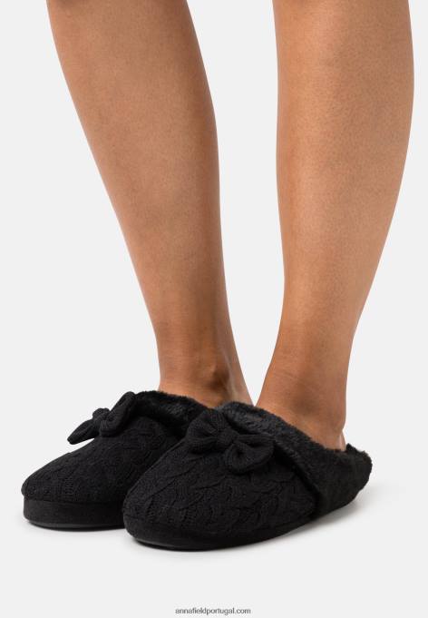 mulheres chinelos pretos F4BZ0D2278 Anna Field