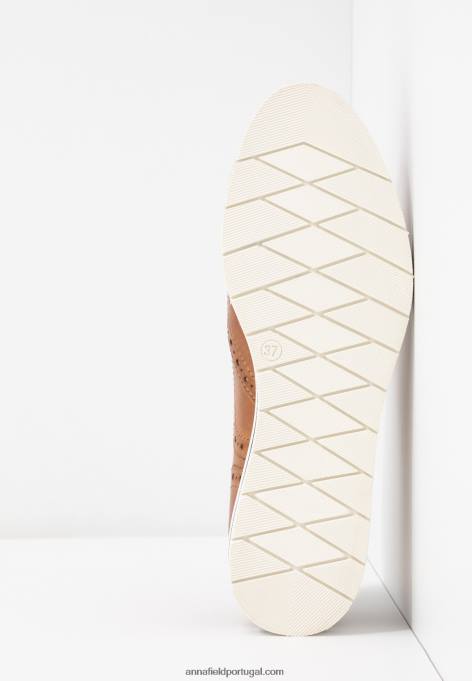 mulheres couro casual cadarços conhaque F4BZ0D1849 Anna Field