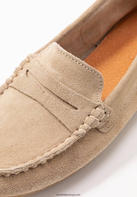 mulheres mocassins de couro bege F4BZ0D1859 Anna Field