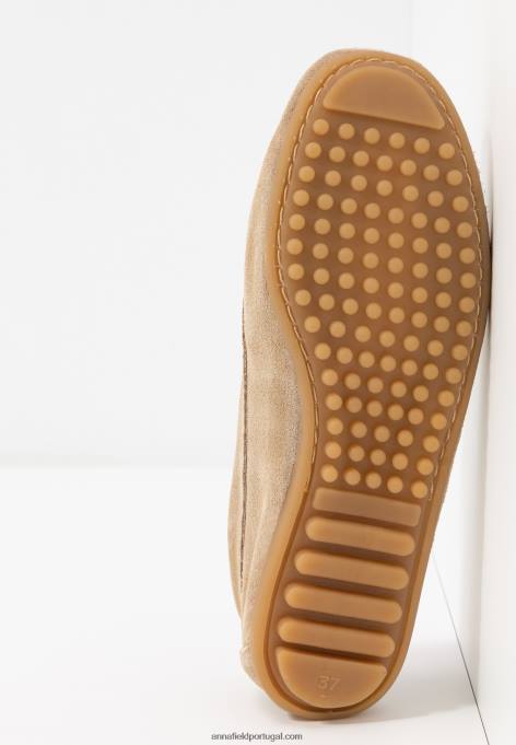 mulheres mocassins de couro bege F4BZ0D1859 Anna Field
