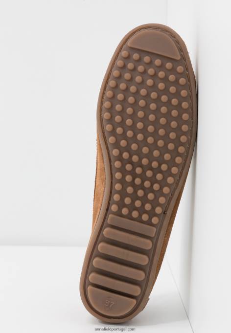 mulheres mocassins de couro conhaque F4BZ0D1858 Anna Field