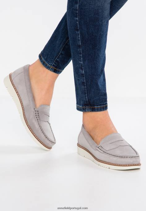 mulheres slip-on em pele comfort cinza F4BZ0D1784 Anna Field