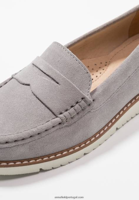 mulheres slip-on em pele comfort cinza F4BZ0D1784 Anna Field