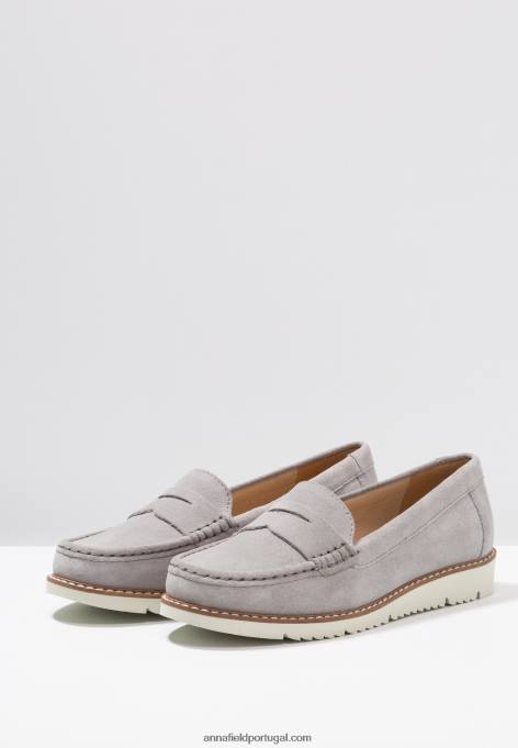mulheres slip-on em pele comfort cinza F4BZ0D1784 Anna Field