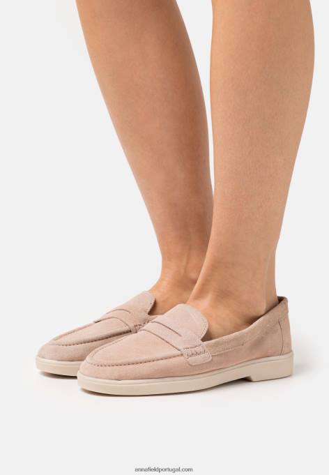 mulheres slip-ons de couro bege F4BZ0D1779 Anna Field