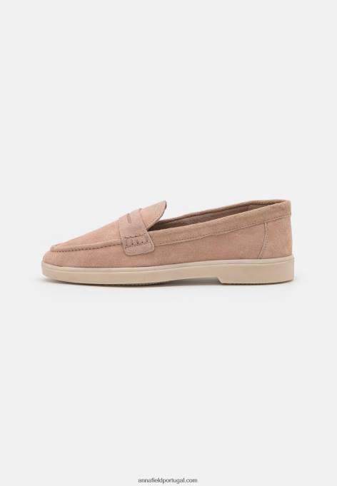 mulheres slip-ons de couro bege F4BZ0D1779 Anna Field
