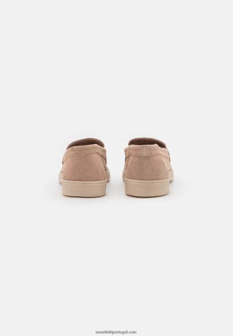 mulheres slip-ons de couro bege F4BZ0D1779 Anna Field