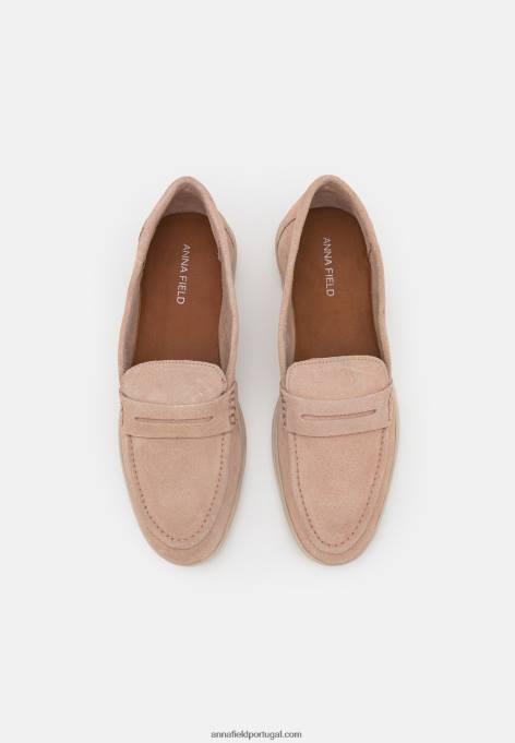 mulheres slip-ons de couro bege F4BZ0D1779 Anna Field