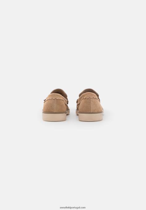 mulheres slip-ons de couro bege F4BZ0D1796 Anna Field