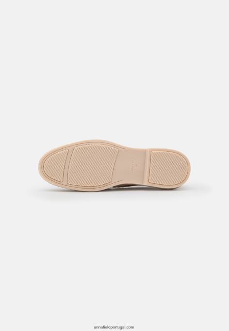 mulheres slip-ons de couro bege F4BZ0D1796 Anna Field