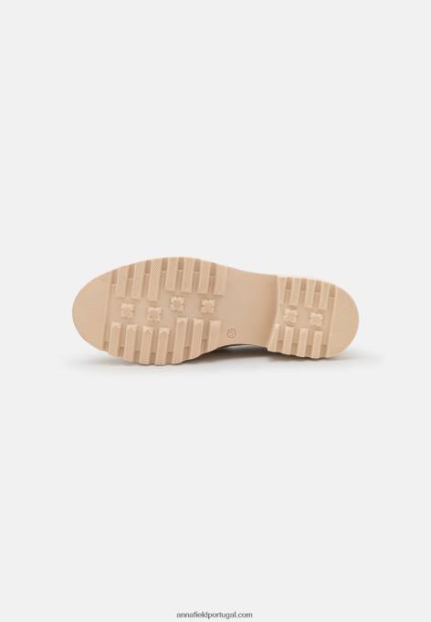 mulheres slip-ons de couro bege F4BZ0D1807 Anna Field