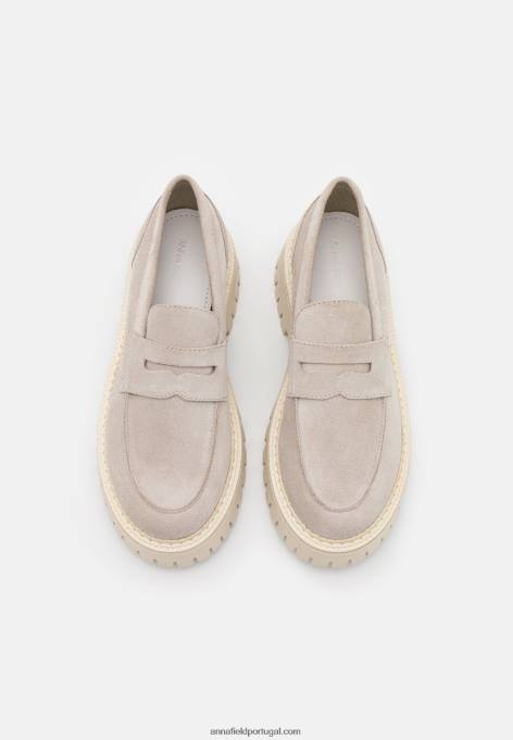 mulheres slip-ons de couro bege F4BZ0D1808 Anna Field