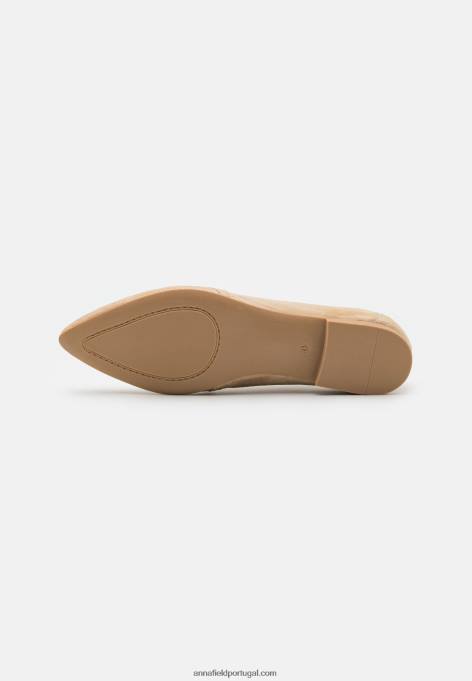mulheres slip-ons de couro bege F4BZ0D1810 Anna Field