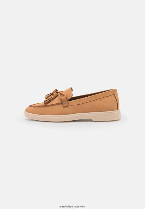 mulheres slip-ons de couro bege F4BZ0D1814 Anna Field