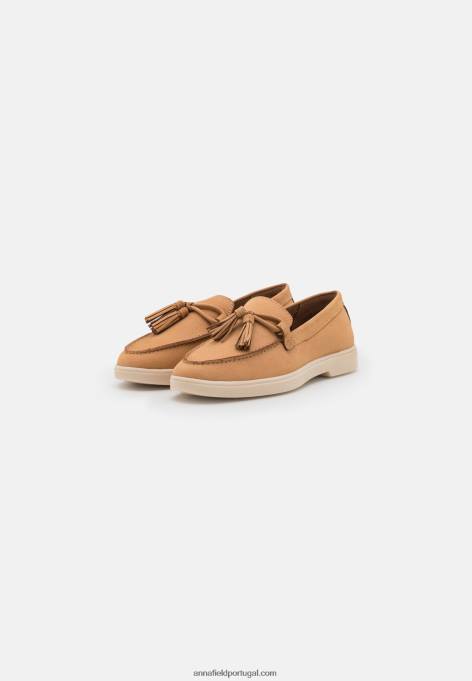 mulheres slip-ons de couro bege F4BZ0D1814 Anna Field