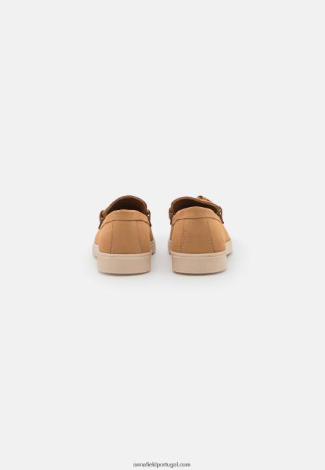 mulheres slip-ons de couro bege F4BZ0D1814 Anna Field