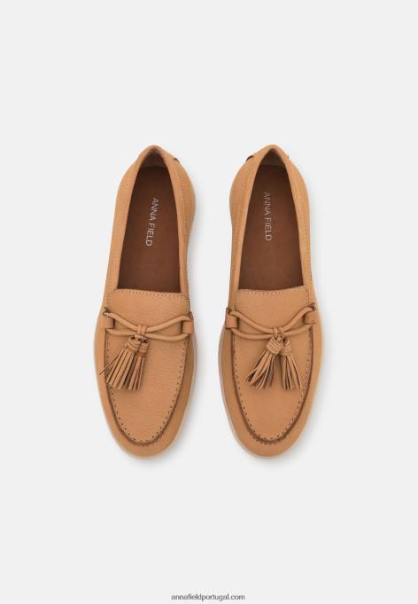 mulheres slip-ons de couro bege F4BZ0D1814 Anna Field