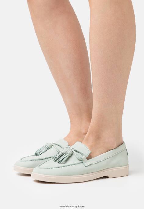 mulheres slip-ons de couro menta F4BZ0D1818 Anna Field