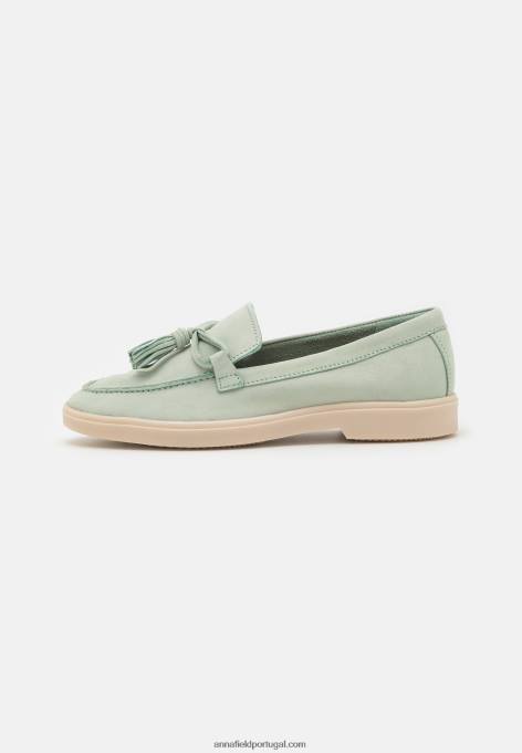 mulheres slip-ons de couro menta F4BZ0D1818 Anna Field