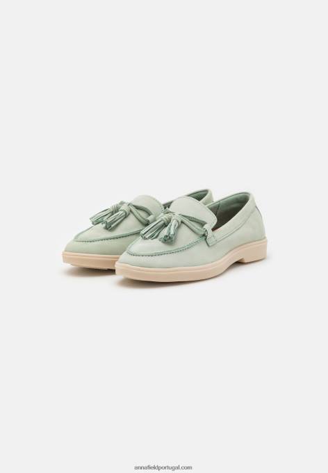 mulheres slip-ons de couro menta F4BZ0D1818 Anna Field