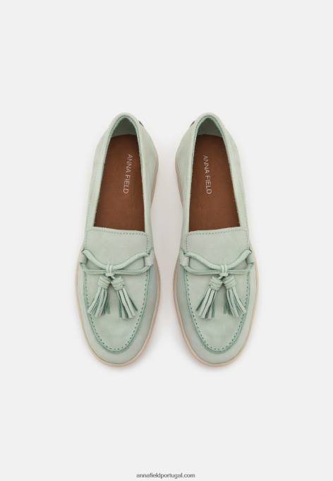 mulheres slip-ons de couro menta F4BZ0D1818 Anna Field
