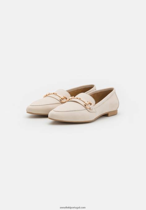 mulheres slip-ons de couro off white F4BZ0D1823 Anna Field