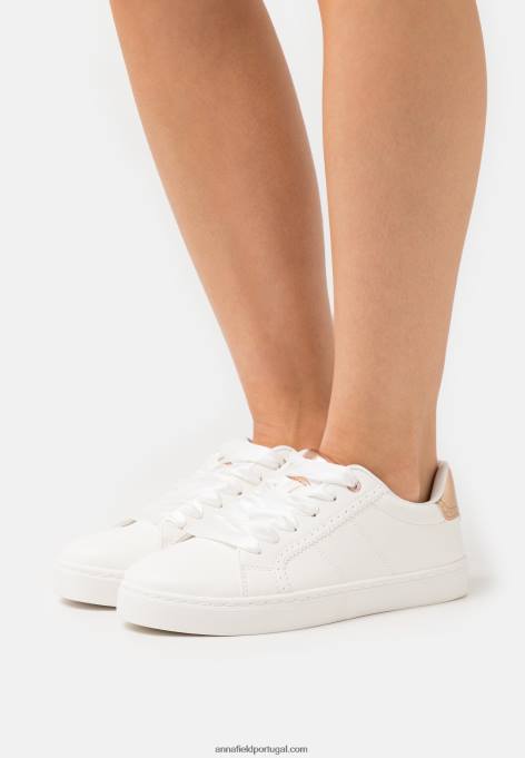 mulheres sapatilhas branco/dourado rosa F4BZ0D1178 Anna Field