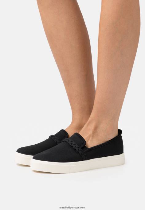 mulheres slip-on preto F4BZ0D1221 Anna Field