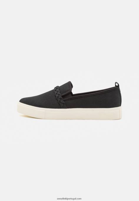 mulheres slip-on preto F4BZ0D1221 Anna Field
