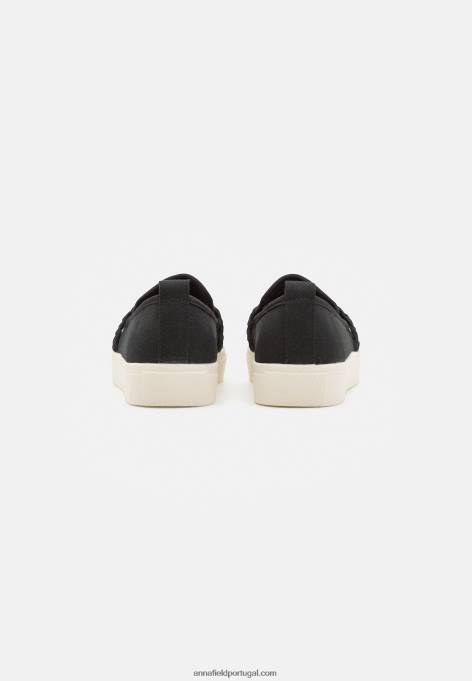 mulheres slip-on preto F4BZ0D1221 Anna Field