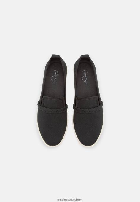 mulheres slip-on preto F4BZ0D1221 Anna Field