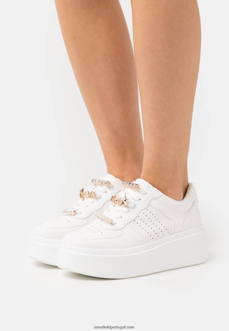 mulheres tênis branco F4BZ0D1200 Anna Field