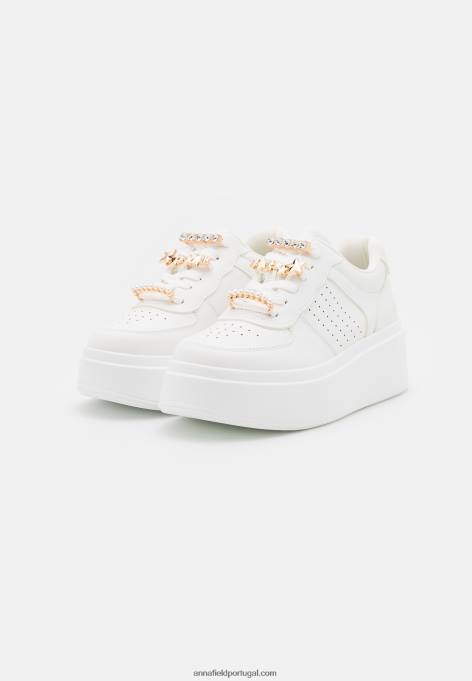 mulheres tênis branco F4BZ0D1200 Anna Field