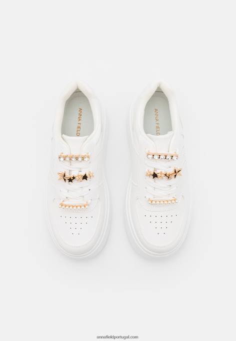 mulheres tênis branco F4BZ0D1200 Anna Field