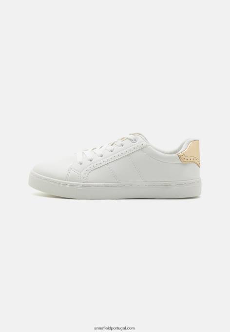 mulheres tênis branco/dourado F4BZ0D1204 Anna Field