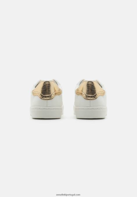 mulheres tênis branco/dourado F4BZ0D1204 Anna Field