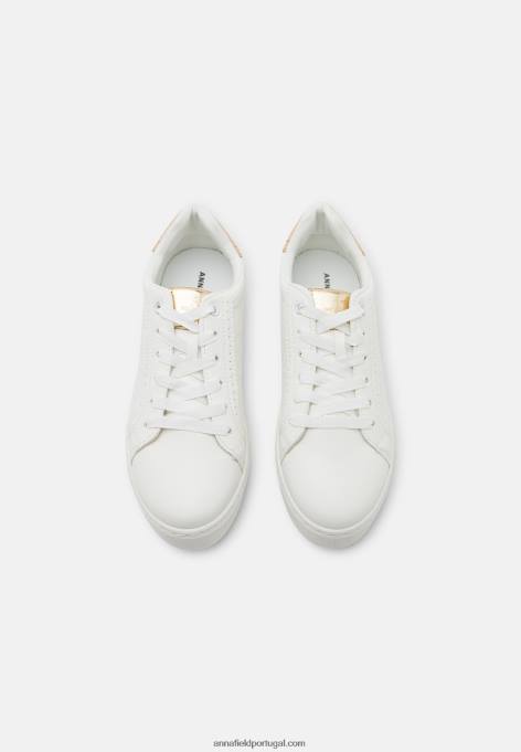 mulheres tênis branco/dourado F4BZ0D1204 Anna Field