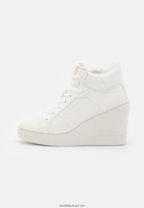 mulheres tênis cano alto branco F4BZ0D1229 Anna Field