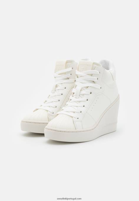 mulheres tênis cano alto branco F4BZ0D1229 Anna Field