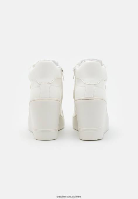 mulheres tênis cano alto branco F4BZ0D1229 Anna Field
